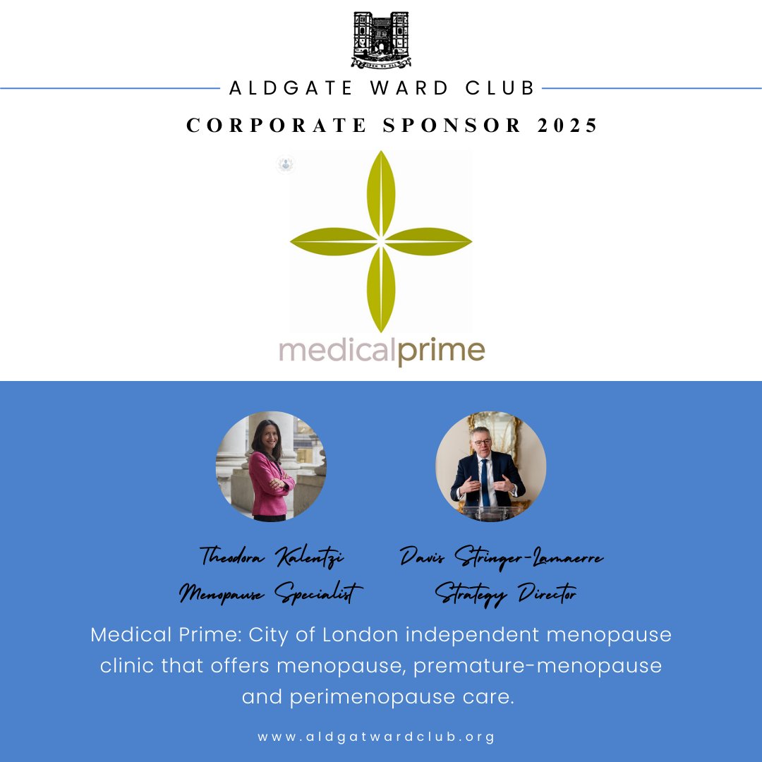 We are thrilled to announce that Medical Prime (UK), London’s top menopause clinic, is supporting Aldgate Ward Club as our corporate sponsor for 2025!

More information lnkd.in/ep4vvj7F
 
#aldgate #london