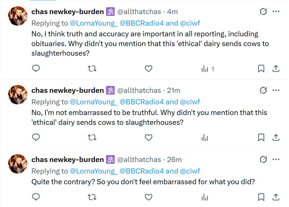 Astonishing that a professional journalist, and a contributor to <a href="/guardian/">The Guardian</a> <a href="/Telegraph/">The Telegraph</a> <a href="/MetroUK/">Metro</a> <a href="/Independent/">The Independent</a> <a href="/spectator/">The Spectator</a> would send messages like these to someone speaking about the death of a friend on <a href="/BBCRadio4/">BBC Radio 4</a>'s Last Word obituary programme