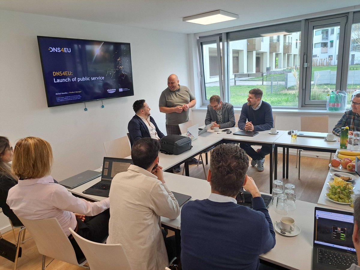 2 productive days in Vienna with the DNS4EU Consortium 🇪🇺

Key milestones ahead: public resolver launch &amp; progress on commercial offering 🚀

Great input across threat intel, product, legal &amp; marketing.

Thanks to all for the collaboration
#DNS4EU #CyberSecurity #Collaboration