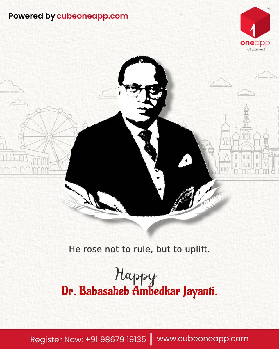 cubeoneapp's tweet image. Words that shaped a nation. Wisdom that empowered generations. Happy Dr. Babasaheb Ambedkar Jayanti 🖋️

#babasahebambedkar #drambedkar #socialreformer #equality #justice #ambedkarjayanti #indianleaders #constitutionmaker #empowerment #ambedkarjayanti2025 #babasaheb