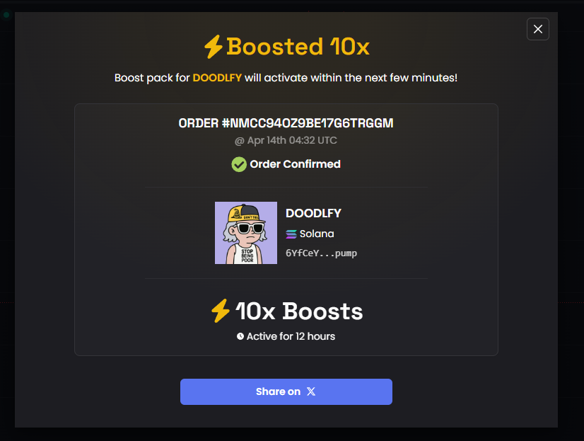 DOODLFY's tweet photo. 20x Dex Boosts Active https://t.co/CzX44149nm