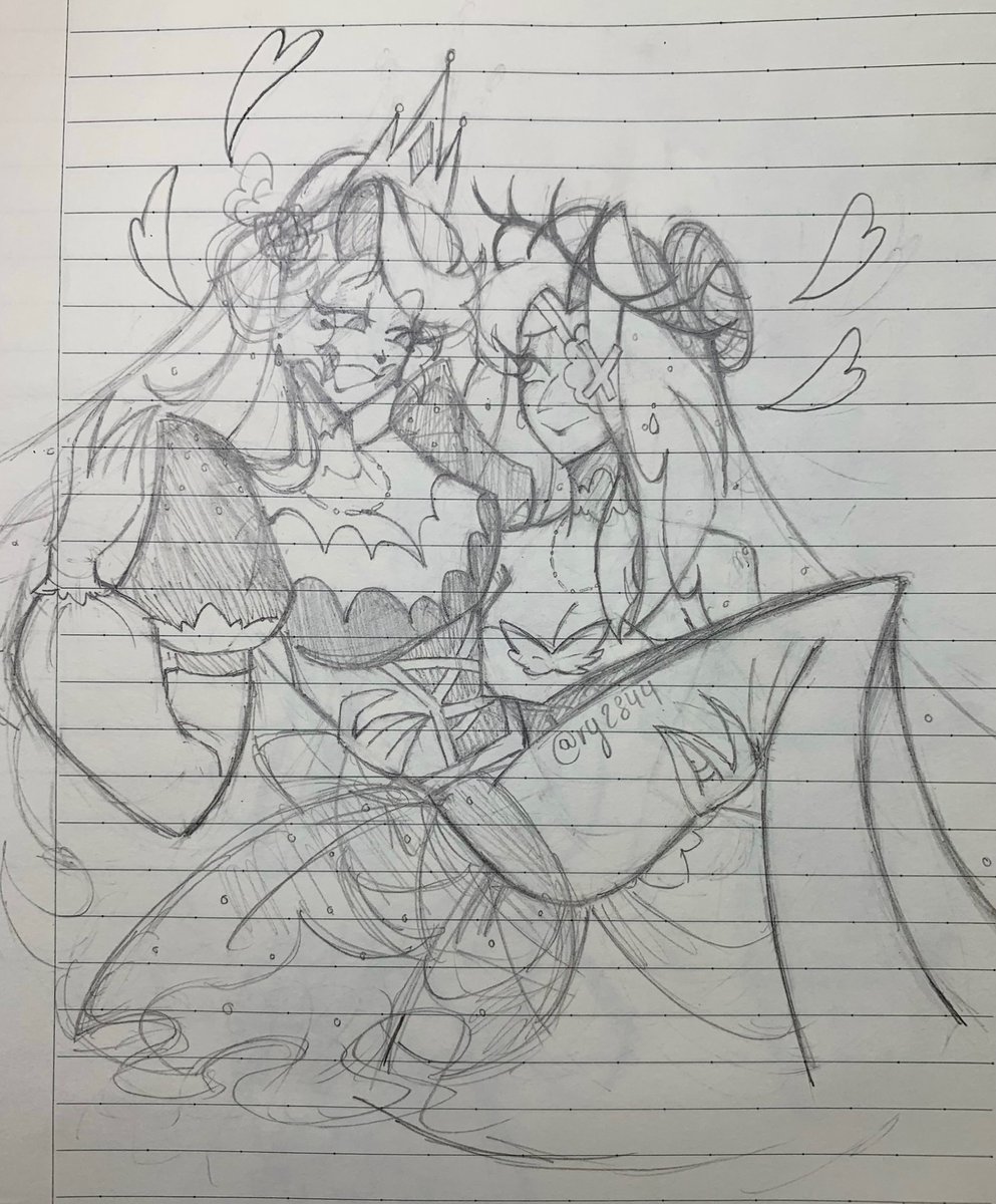 Day 7: Wedding / Coronation
Ik I spent much longer than expected for the girls but it was so worth it for the outfits😩 
#ChaggieWeek2025 #chaggie #HazbinHotelFanart