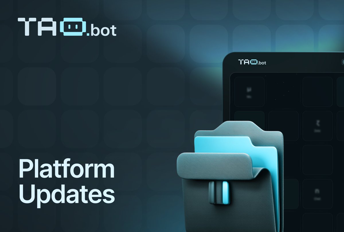 taodotbot's tweet image. 🛠️ New Platform Upgrades are LIVE!

We&apos;ve pushed some major improvements to TAO.BOT, enhancing your trading experience and providing deeper insights into your positions.

What&apos;s new this week:
📊 User PnL: Easily track the profits and losses for all your subnet…
