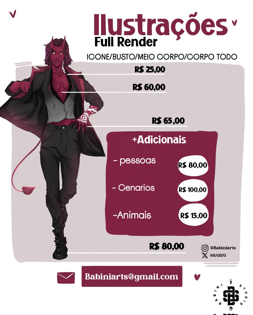 b4binii's tweet photo. @tarantulacage Olá tudo bem? Essa é a minha tabela, tem o contato pelo email ou pode me chamar pela ADM do insta: babiniarts https://t.co/hMVOKOiFuG