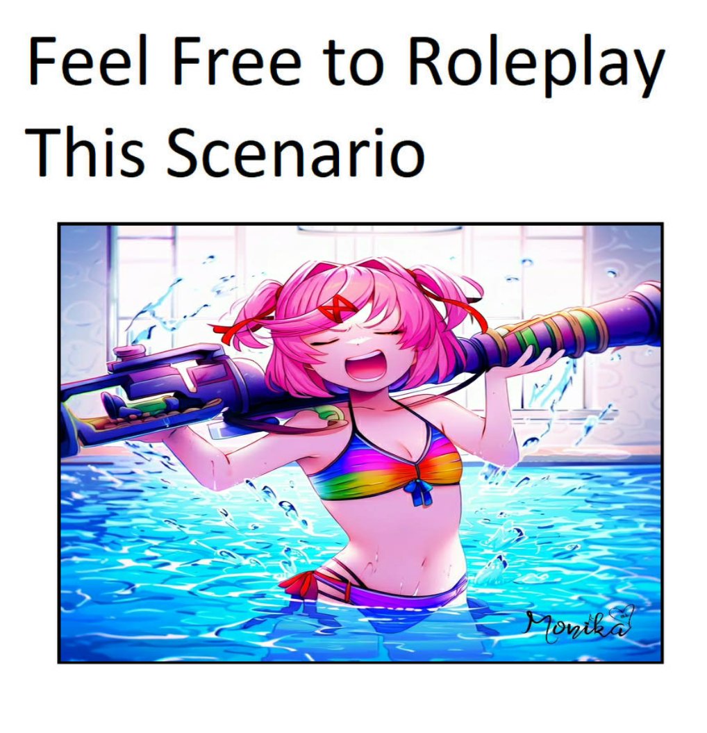 kimorahsmith679's tweet photo. Feel free to roleplay water guns with Natsuki
——
🏷 Tags: #dansalvato #teamsalvato #dokidokiliteratureclub #ddlc #dokidoki #natsuki #ddlcnatsuki #natsukiddlc #meme #memes #roleplay #scenario #roleplayscenario #watergun #waterguns https://t.co/n5S4El0RPS