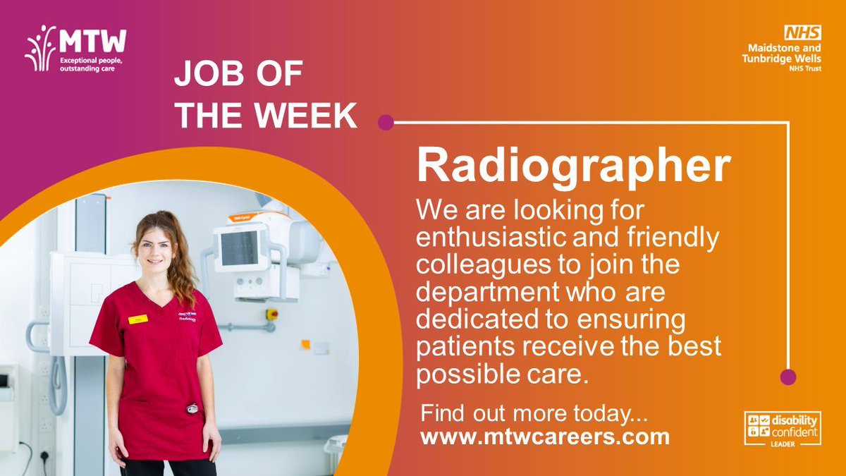 Job of the week!
Are you a radiographer looking for a new opportunity? 
We’re looking for enthusiastic, friendly, and dedicated colleagues to join our department.
📩 Apply now or get in touch for more information buff.ly/LMWy6nd