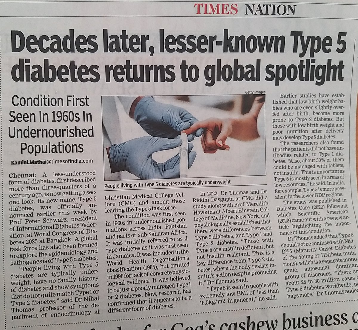 Finally, international stamp &amp; recognition, and nomenclature for diabetes caused by malnutrition- Type 5 diabetes
Many doctors in India have worked on this for decades and tried to get govt to acknowledge it and do something about it
Will we finally see some action?
