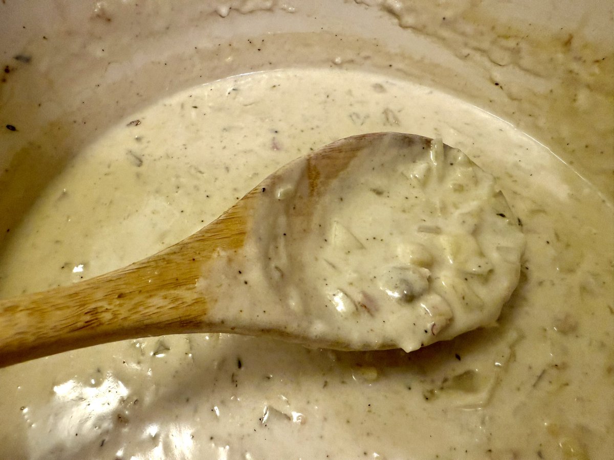 I made my wife New England Clam Chowder in sourdough bread bowls for her birthday. The flavors were so well blended, balanced, and deep. This chowder was a huge hit. I served it with lemon zest, dill, and parsley to brighten it. With the scooped out bread in the bowls, i drizzled