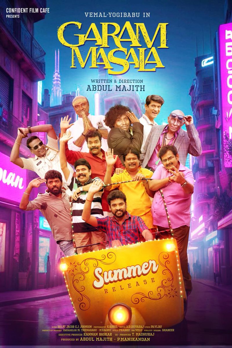 Launching the first look of Vemal's #GaramMasala, Best wishes to the entire team. 

Directed by <a href="/directormajith/">directormajith</a>

#GaramMasalaFirstLook 

#ActorVemal <a href="/iYogiBabu/">Yogi Babu</a> <a href="/champikaoffl/">Champika</a> #MottaRajendran #MSBhaskar #PowerstarSrinivasan 
#RaviMaria #JohnVijay #Chams #Gokul #BaijuJacob