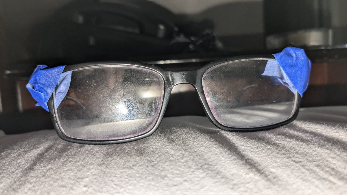 <a href="/theotherslikeus/">The Others Like Us</a> pit got a hold of my glasses 🖤 (I also unironically lost my <a href="/LLBE_az/">Live Longer Burn Everything</a> pin at the tolu show at the vanguard iykyk 😉😉😉)