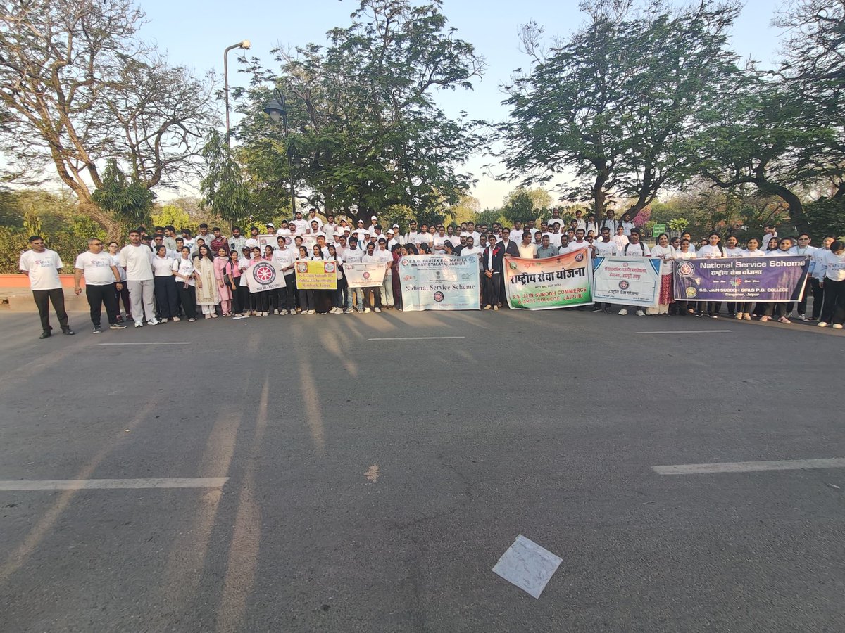 NssRajasthan's tweet image. #AmbedkarJayanti2025 @_NSSIndia @mybharatgov @PMOIndia @rashtrapatibhvn @RajCMO @RajBhavanJaipur @mansukhmandviya @khadseraksha @DrPremBairwa @Ra_THORe @PIB_India #Runforequality #Marathon  #EktaFoundation, 2000 #NSSvolunteers participated at Albert&apos;s Hall, Jaipur