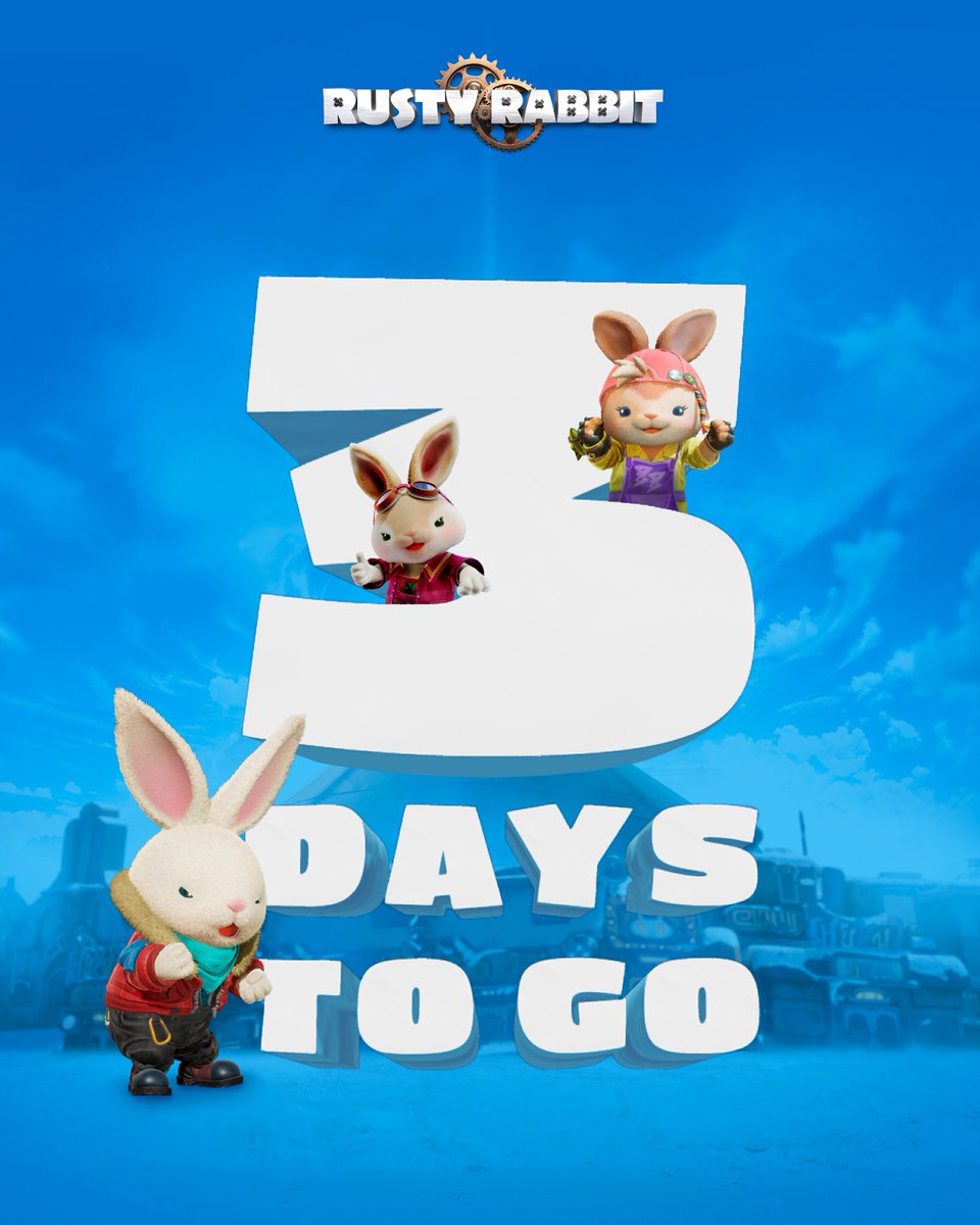 Rusty_Rabbit_JP's tweet photo. ◤◢◤発売まであと3️⃣日！◢◤◢
PS5版をご予約された方は、
ひと足先にお楽しみいただけているでしょうか？

どうぞ思う存分、
ウサギの世界をお楽しみください〜！🐰

#RustyRabbit #ラスティラビット https://t.co/bzwXklSBqh