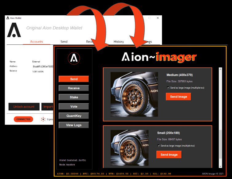 hc15314's tweet photo. @AION_Web3_Hub @BiconomyCom @Bitcoin @binance   AION has come a long way since the original Aion Desktop Wallet....
Greater functionality coming soon with Beta version of AION~Imager: https://t.co/c15Zw4xze3