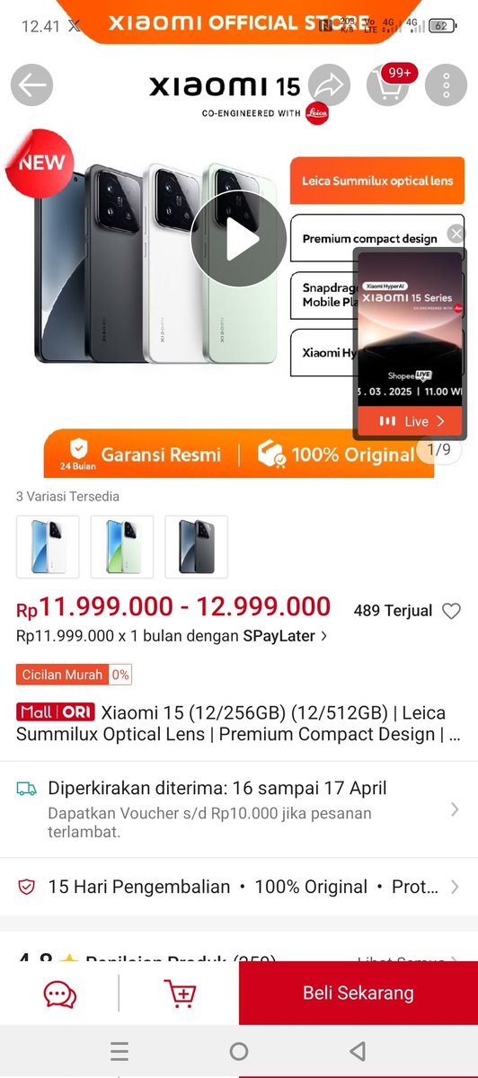 Daodicom's tweet photo. @ShopeeID Mau dong Min XIAOMI 15! https://t.co/6ABreNOoAQ