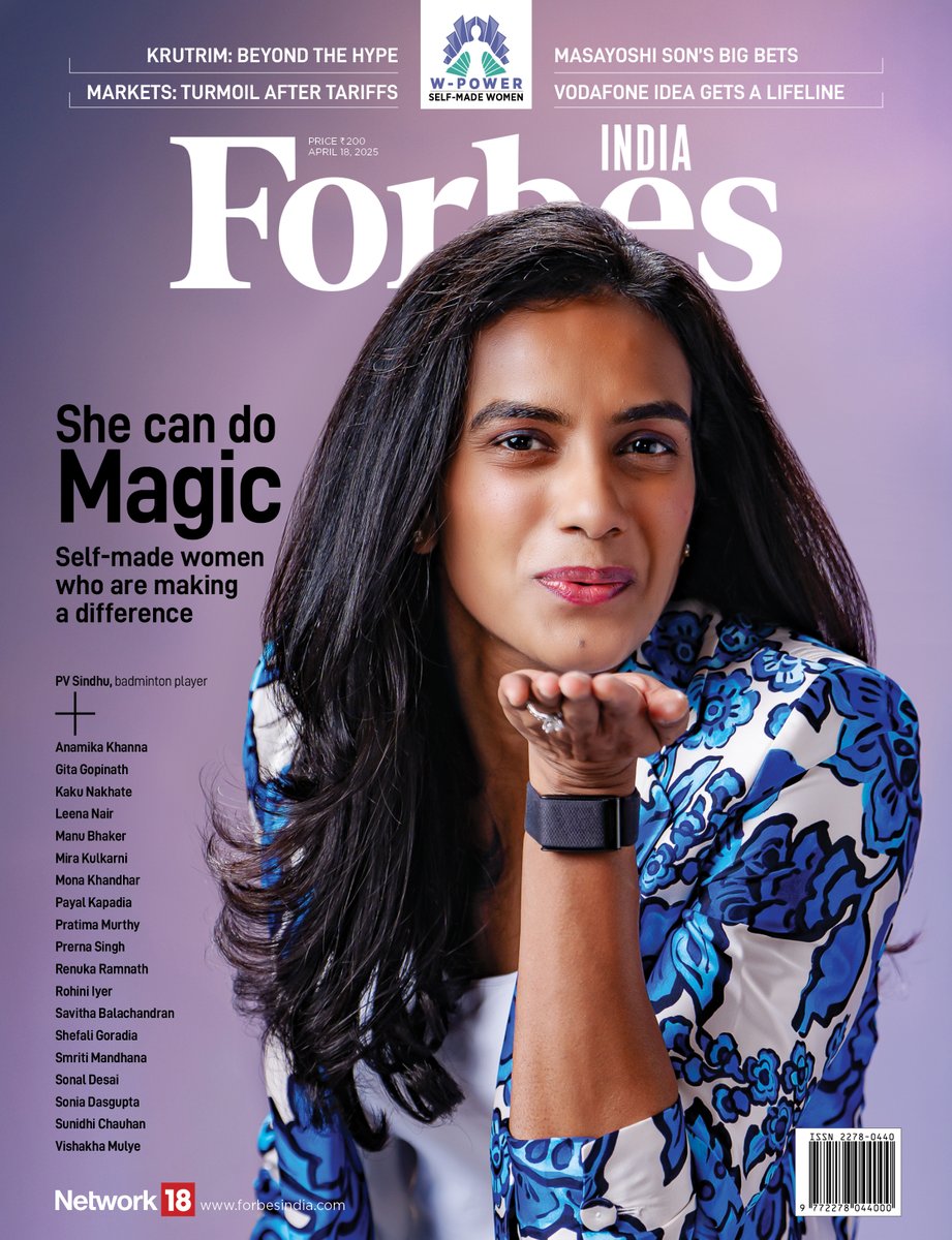 Forbes India W-Power 2025: Our power-packed issue of 20 self-made women changing the rules of leadership, being a business owner, and what it means to be on the top of their game, is now On Stands! Grab your copy today

<a href="/Pvsindhu1/">Pvsindhu</a> <a href="/GitaGopinath/">Gita Gopinath</a> <a href="/realmanubhaker/">Manu Bhaker🇮🇳</a> <a href="/monakhandhar/">Mona Khandhar IAS</a>