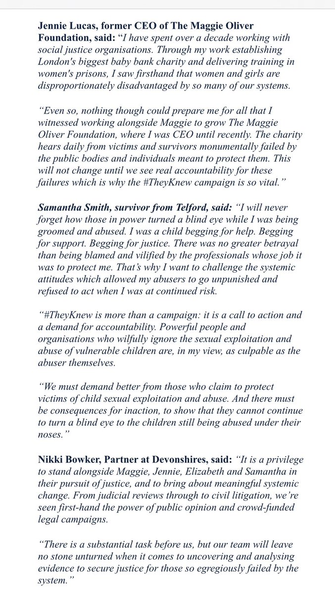 MaggieOliverUK's tweet image. #TheyKnew …… Action for Accountability launches today. Please share, support and help us. There should be consequences for the powerful who KNOWINGLY ignored the sexual abuse of children. I believe this is the only way to change the system for future generations of children ….…