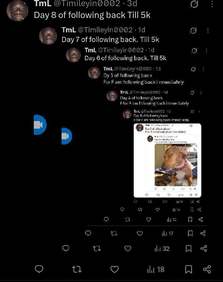 Timileyin0002's tweet image. Day 9 of following back Till 5k