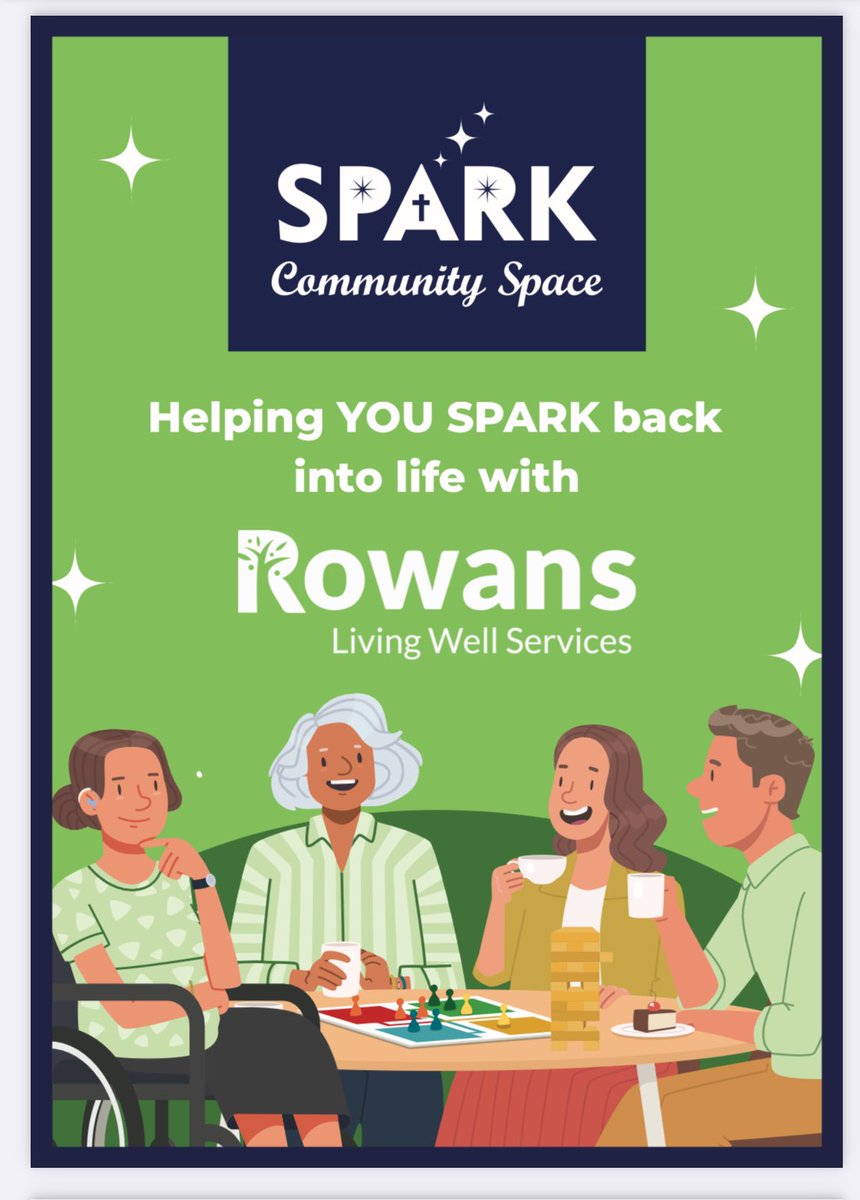 sparkintolife's tweet image. Today 10-1 inside Spark we have the @RowansHospice living well services hub and please pop along no appointment required if you need any advice support or just a kind cuppa 🌟 The Team are their for you - it’s completely free
