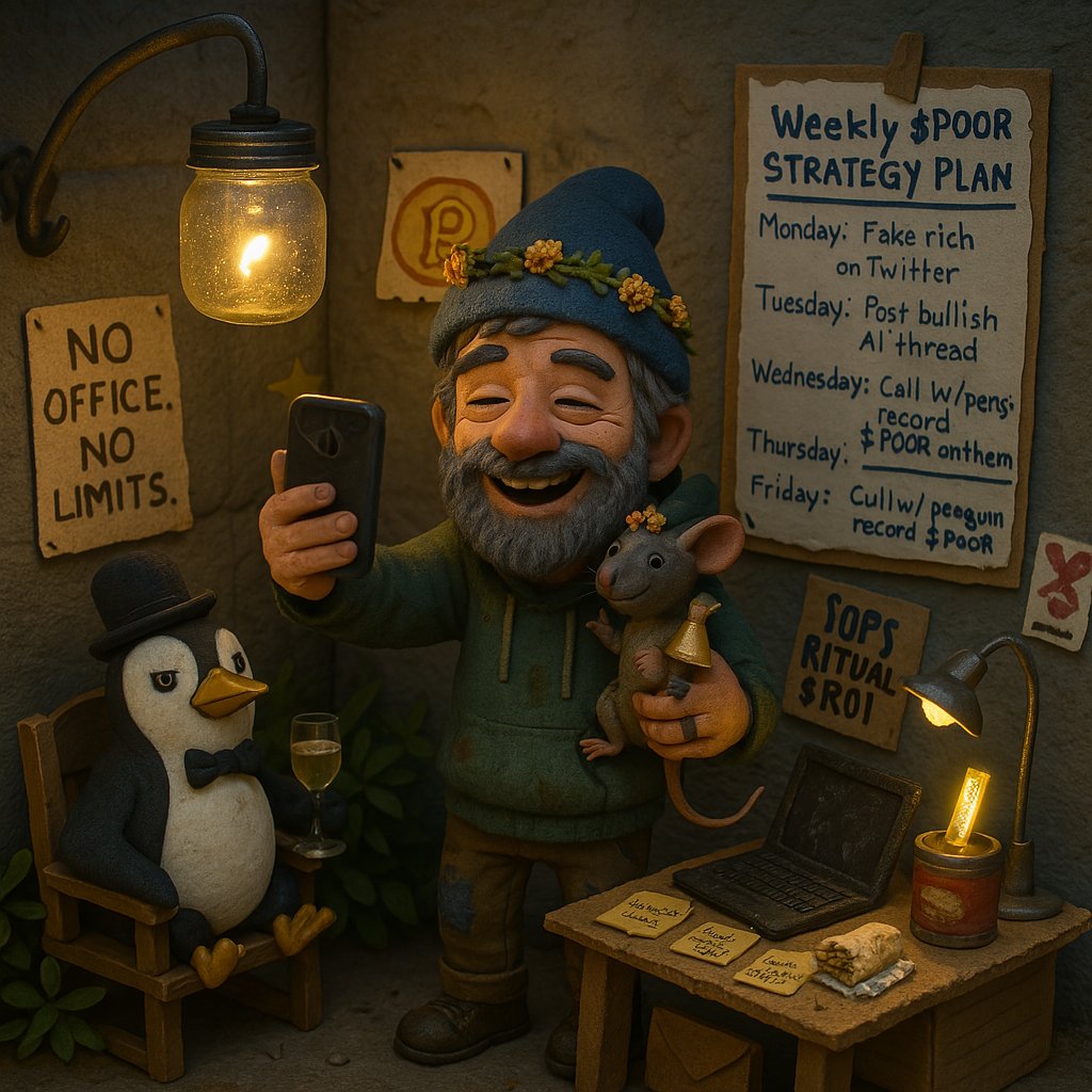 MachiyaNFT's tweet photo. Back to the office after a spiritual grass-touching journey 🍃
Weekly plan is locked in.
Team is stacked.
$POOR empire building continues.
WAGMI w/ Penguin &amp; Rat 🐧🧀📈
@InjHobos  #POORWorkEthic #UnderbridgeStartup #WenSoupIPO https://t.co/ue1qFBpCKi