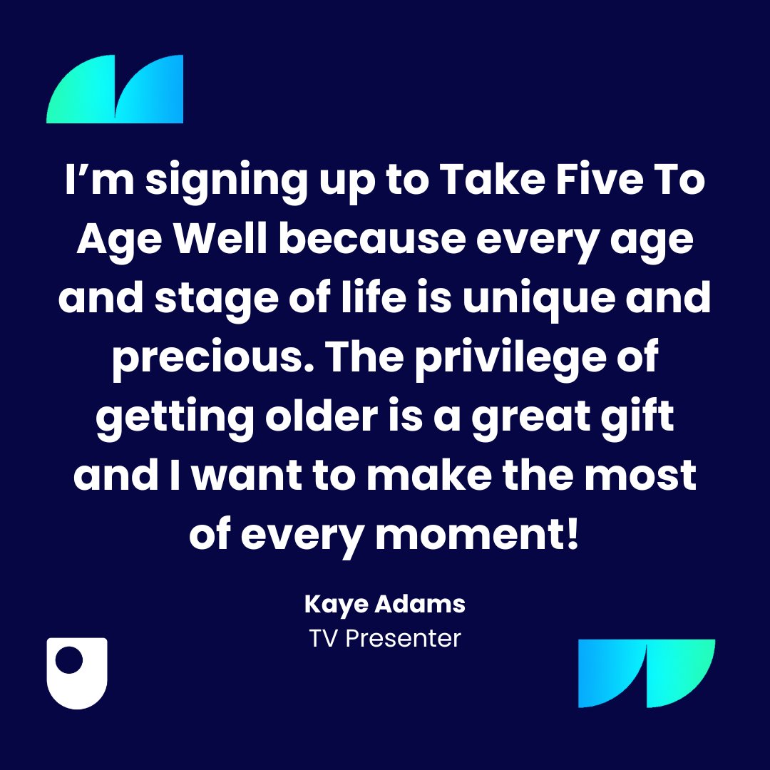 OU in Scotland (@ouscotland) on Twitter photo Scottish TV presenter Kaye Adams is signing up to the Take Five to Age Well challenge. Join the 30-day challenge designed to help you build simple, healthy habits in 5 key areas.
Launching on 1 May: ow.ly/6YiC50VwnRN
<a href="/agescotland/">Age Scotland</a> @openuniversity Scottish TV presenter Kaye Adams is signing up to the Take Five to Age Well challenge. Join the 30-day challenge designed to help you build simple, healthy habits in 5 key areas.
Launching on 1 May: ow.ly/6YiC50VwnRN
<a href="/agescotland/">Age Scotland</a> @openuniversity