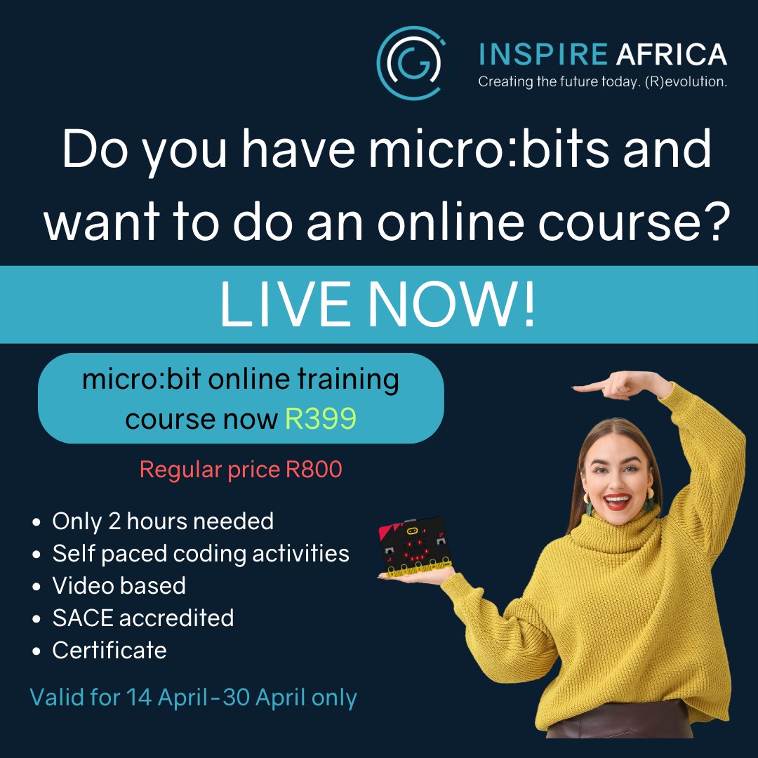 🎉 IT’S HERE! 🎉
🚀 The ultimate self-paced micro:bit course is now live! 
👉 Sign up now: inspire.africa/product/microb… 
Creating the future today. Revolution.