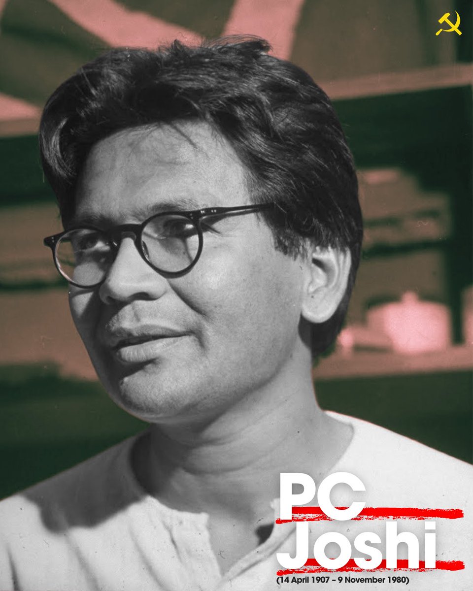 CPI_National's tweet photo. Remembering Comrade P.C. Joshi on his birth anniversary — one of the brightest minds and warmest hearts of the Indian Communist movement.

An organiser par excellence, he built the CPI in its formative years with tireless commitment.

Lal Salaam, Comrade Joshi!

#CPI #PCJoshi https://t.co/edKmYdb6aZ