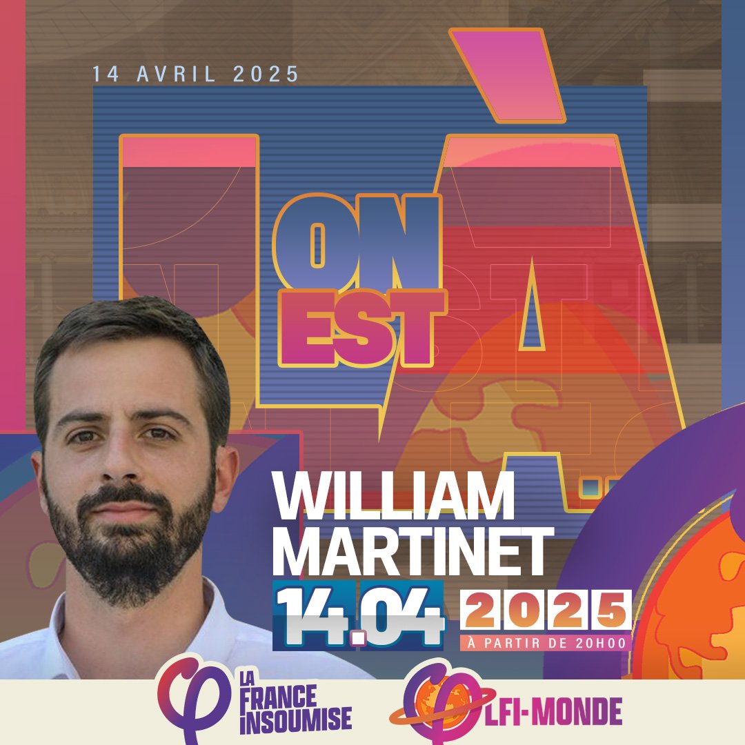 🔊 Avec William Martinet, nous parlerons de son élection en 2022, de la dissolution de 2024 et de son activité en tant que secrétaire du groupe Insoumis. Nous nous réjouissons d'avance d'échanger avec vous dans le chat  ! 😉

À ce soir à 20h 😁👇
youtube.com/live/ufVoP1fgd…