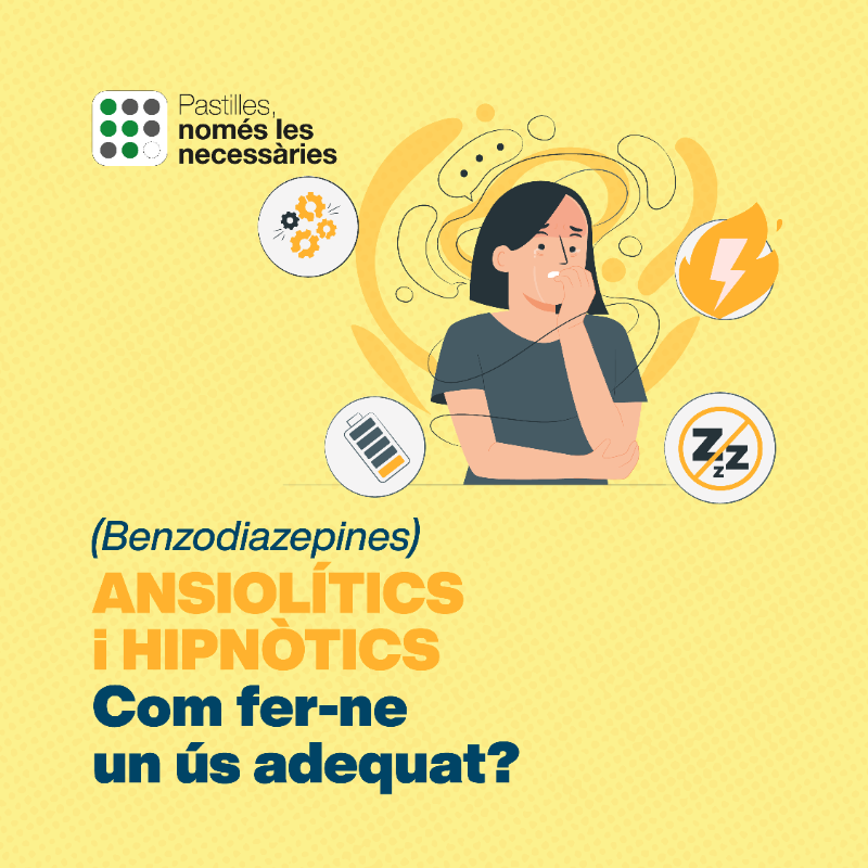 icscat's tweet photo. 💊 L'#icscat s'adhereix a la campanya "Pastilles només les necessàries" de @salutcat. Una iniciativa que pretén reduir l'administració de determinats fàrmacs i promoure'n un ús responsable i segur.

👉 Els medicaments ansiolítics com les benzodiazepines poden crear addicció i tenen efectes secundaris. Consulteu les recomanacions sobre aquests fàrmacs a https://t.co/hWsQeTE26W