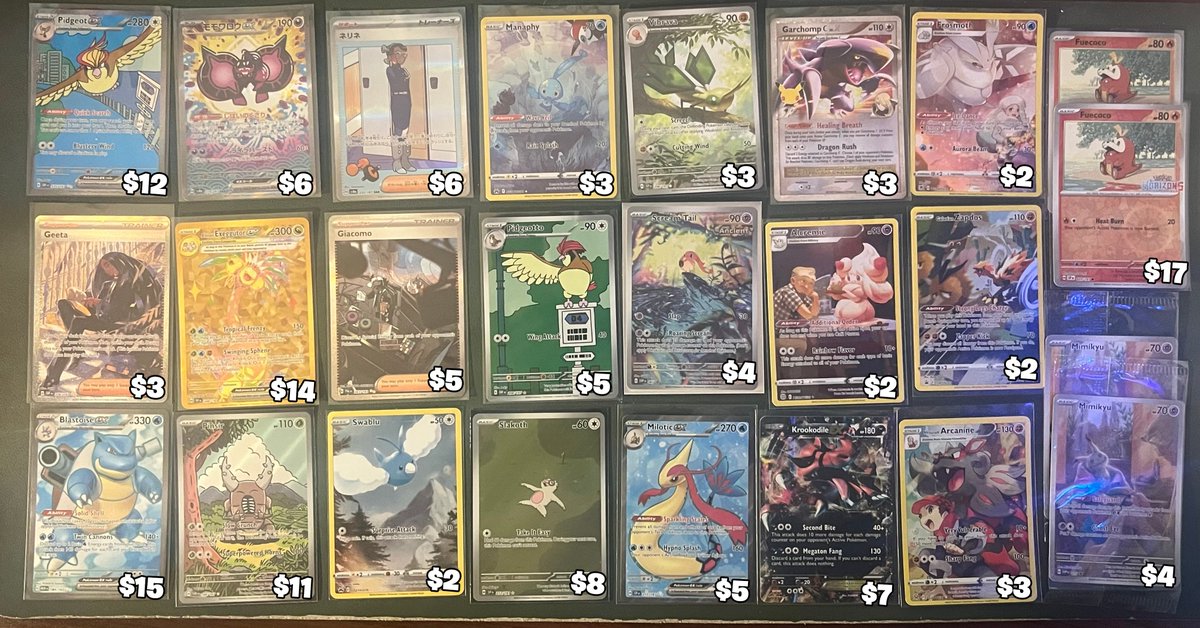 MarcusDose's tweet photo. Late night claim sale!
Selling ALOT of new stuff!
PWE $1 BMWT $5
Pokemon/promos
@CardboardBanger
@TattooedBST
@BUYSELLTRADETCG https://t.co/J0tISw8KiG