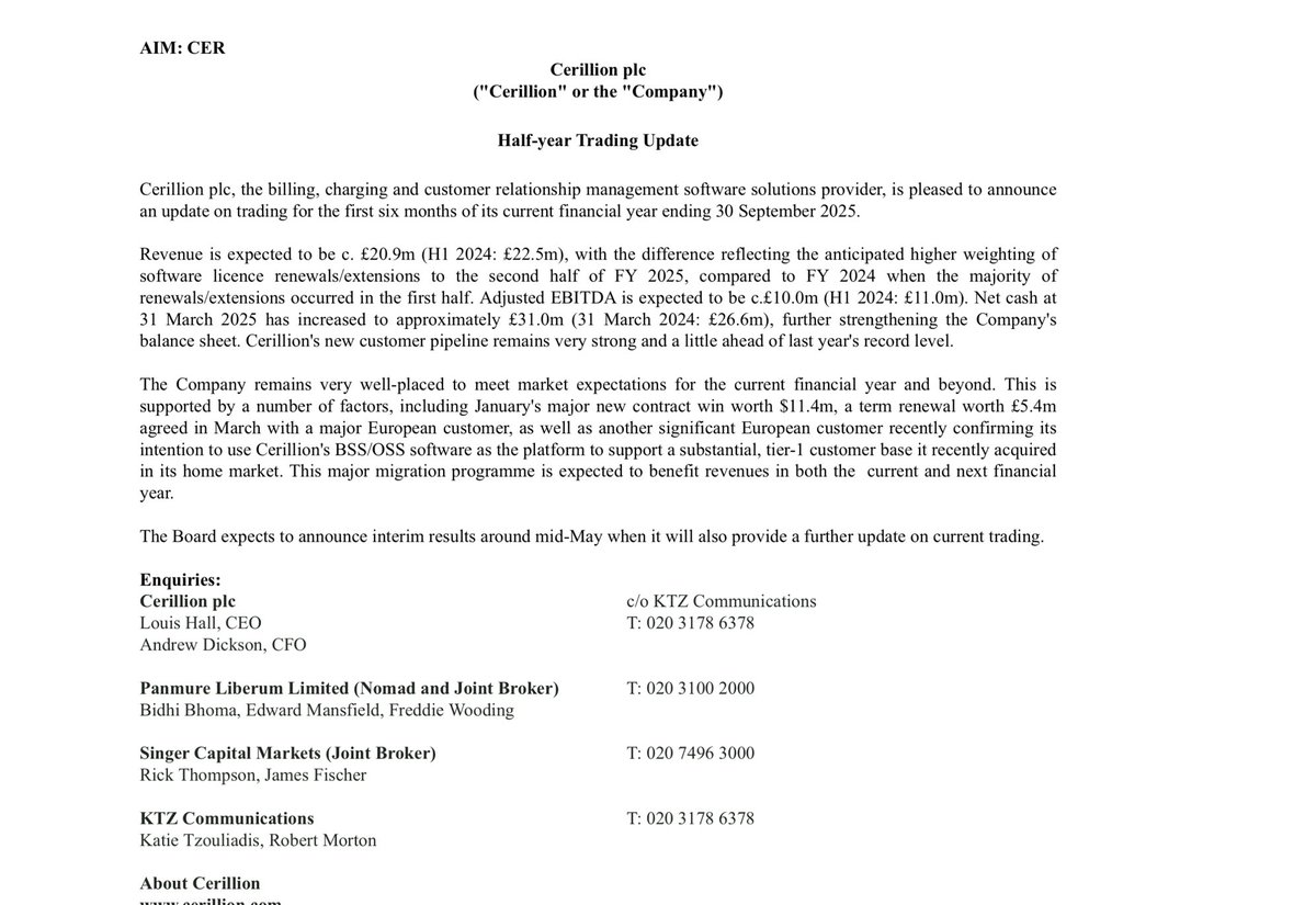 rhomboid1MF's tweet image. #CER given their track record shareholders will doubtless be comfortable with their H2 weighting