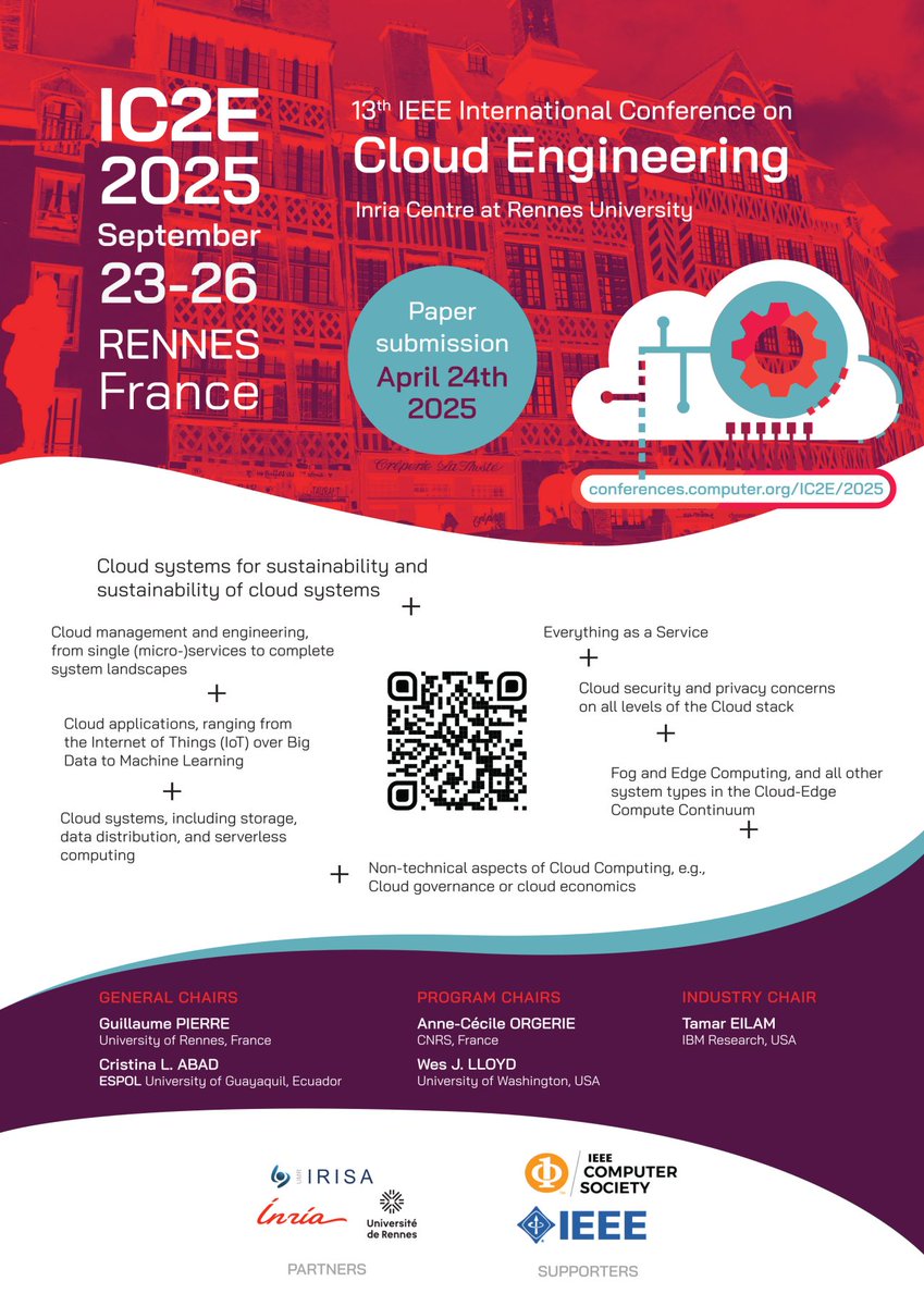 IC2Econf's tweet image. 💥 10 DAYS LEFT! 💥
Only 10 days remain to submit your research papers!
> Abstract Submission Due to: April 17, 2025 (AoE/GMT-12)
> Paper Submission Due to: April 24, 2025 (AoE/GMT-12)
#cloudcomputing
#edgecomputing
#fogcomputing
#Sustainability
#IoT
#BigData