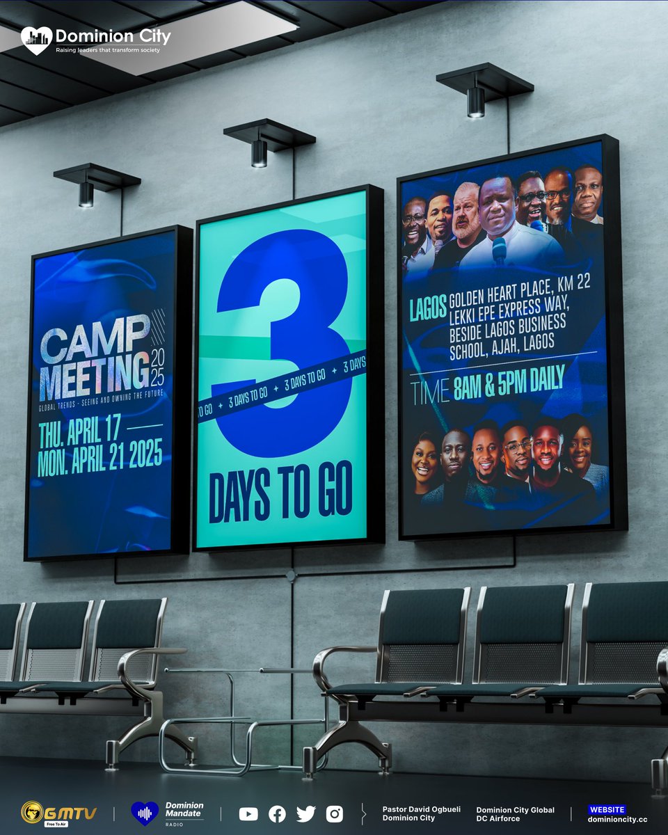 It’s only 3 days left on heaven’s countdown clock.

The set time for divine visitation is near.
This isn’t just another week it’s a window.

Get ready to step into what God has prepared for you.

#dccampmeeting2025