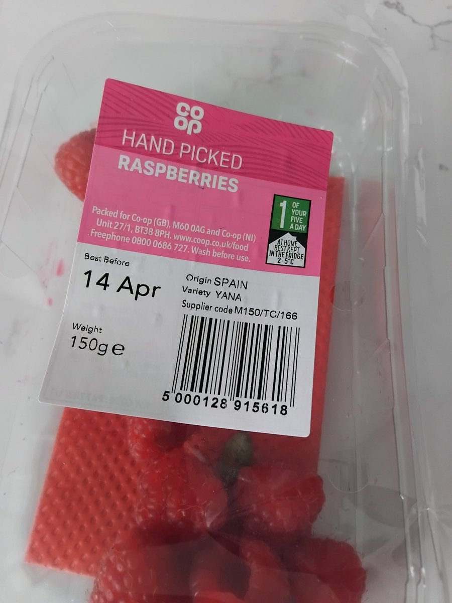 Laura130262's tweet photo. @coopuk really? Just found a cricket in my raspberries bought at Co-op Nork in Surrey. What kind of checks do you do? 🤢 #extraprotein https://t.co/sFM2mfVGQF
