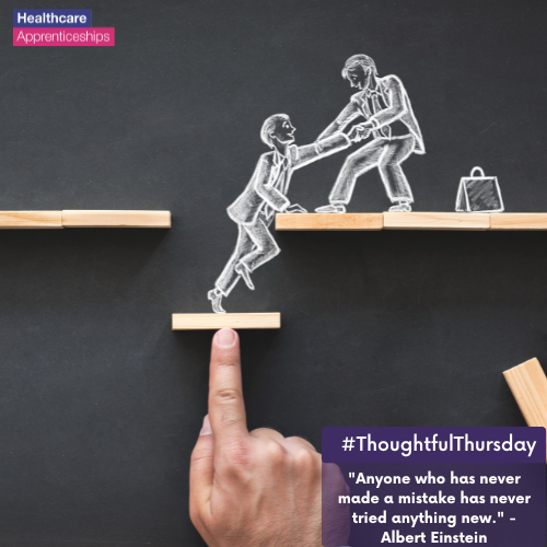 HASOEngland's tweet photo. #ThoughtfulThursday
"Anyone who has never made a mistake has never tried anything new." - Albert Einstein
#HASO #HealthcareApprenticeships https://t.co/sNt0HfXnuw