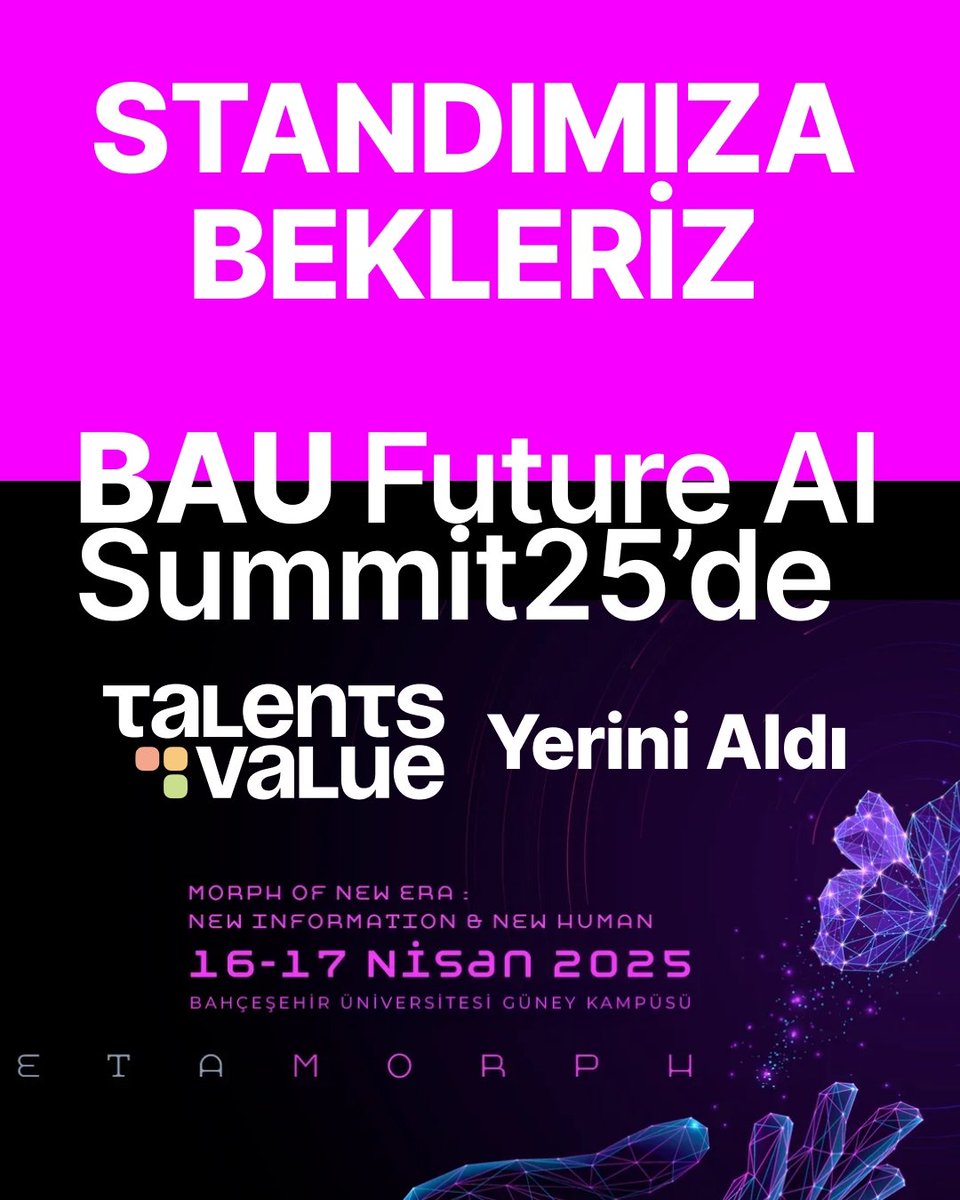 16-17 Nisan 2025 tarihlerinde Bahçeşehir Üniversitesi Güney Yerleşkesi’nde düzenlenecek olan BAU Future AI Summit '25 etkinliğinde biz de yerimizi aldık. Standımıza bekleriz.