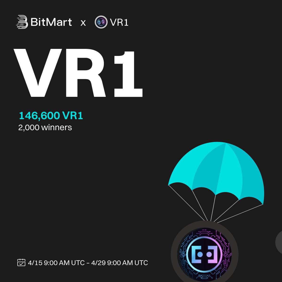 BitMart (@bitmartexchange) on Twitter photo 🌟 #BitMart X #VR1 #Airdrop 🌟
1️⃣Follow
<a href="/BitMartExchange/">BitMart</a> & <a href="/BitMartResearch/">BitMart Research|$BMX HODLer</a> & <a href="/vr1arcade/">VR1 Arcade</a>
2️⃣Join t.me/BitMartExchange & t.me/VR1TokenCommun…
3️⃣RT & Tag 3 frds & Like
4️⃣Fill in forms.gle/kFChQvMsok99jb…
🎁 2,000 winners / 146,600 VR1
Register 👉 bitmart.com/en?r=VR1Token 🌟 #BitMart X #VR1 #Airdrop 🌟
1️⃣Follow
<a href="/BitMartExchange/">BitMart</a> & <a href="/BitMartResearch/">BitMart Research|$BMX HODLer</a> & <a href="/vr1arcade/">VR1 Arcade</a>
2️⃣Join t.me/BitMartExchange & t.me/VR1TokenCommun…
3️⃣RT & Tag 3 frds & Like
4️⃣Fill in forms.gle/kFChQvMsok99jb…
🎁 2,000 winners / 146,600 VR1
Register 👉 bitmart.com/en?r=VR1Token