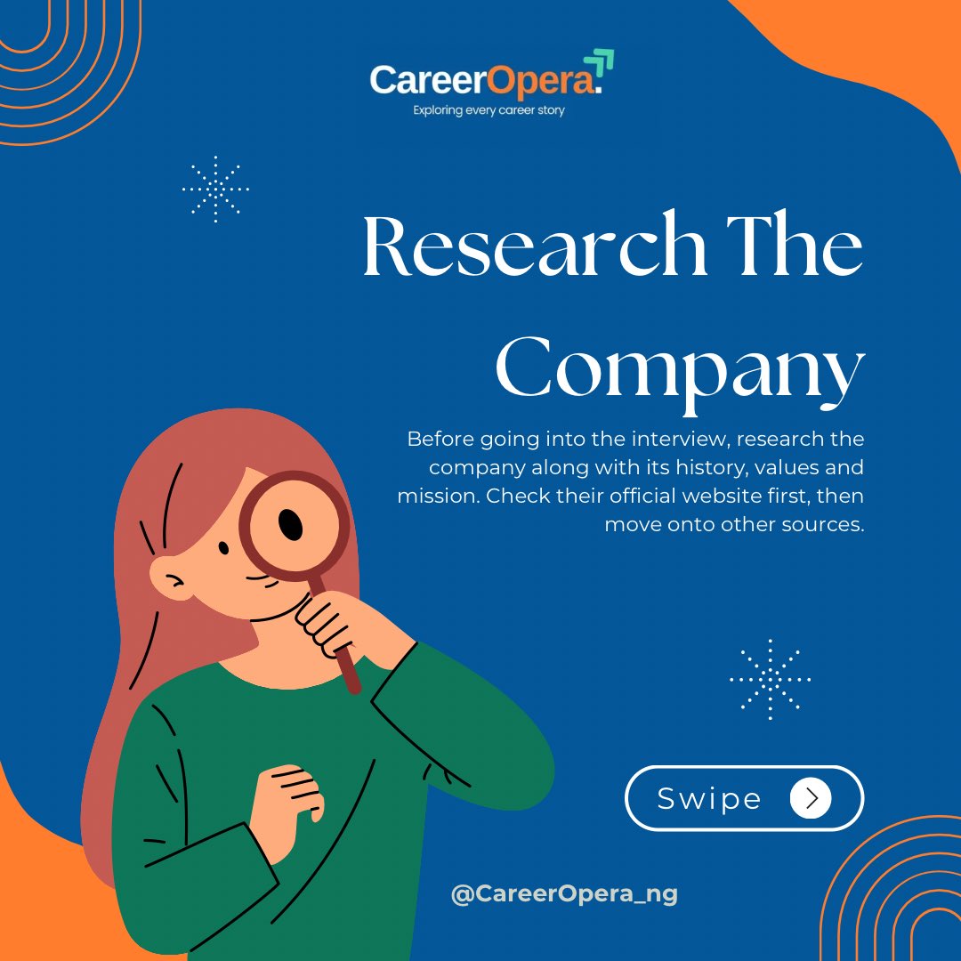 careeropera_ng's tweet photo. Got a job interview coming up? These key tips will help you ace it like a pro!
Don’t just show up; show up prepared!
#Swipe #CareerOpera https://t.co/cEfBaY4W38