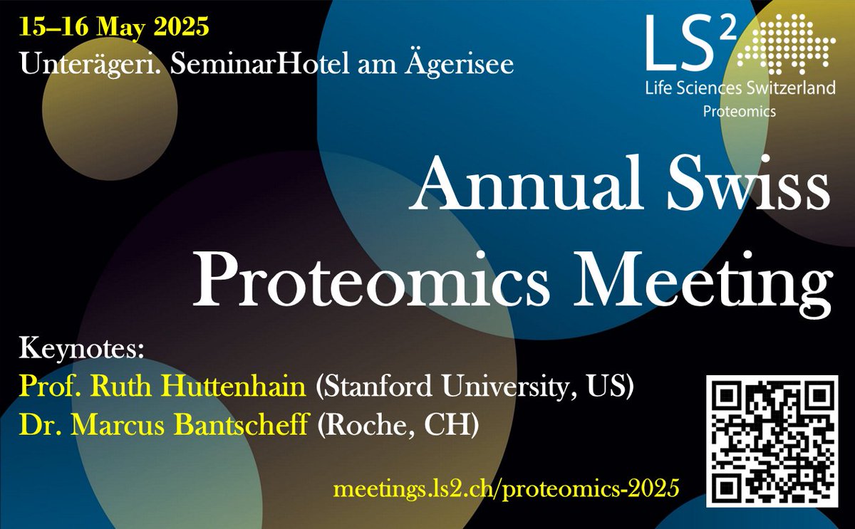 📢The Annual Swiss #Proteomics Meeting 2025 is organised by the LS2  Proteomics Section and will be held on 15-16 May 2025 (two half-days)  once again in SeminarHotel am Ägerisee, Switzerland
🏆There will be prizes for the best presentations
🔗meetings.ls2.ch/proteomics-2025
 #proteomes