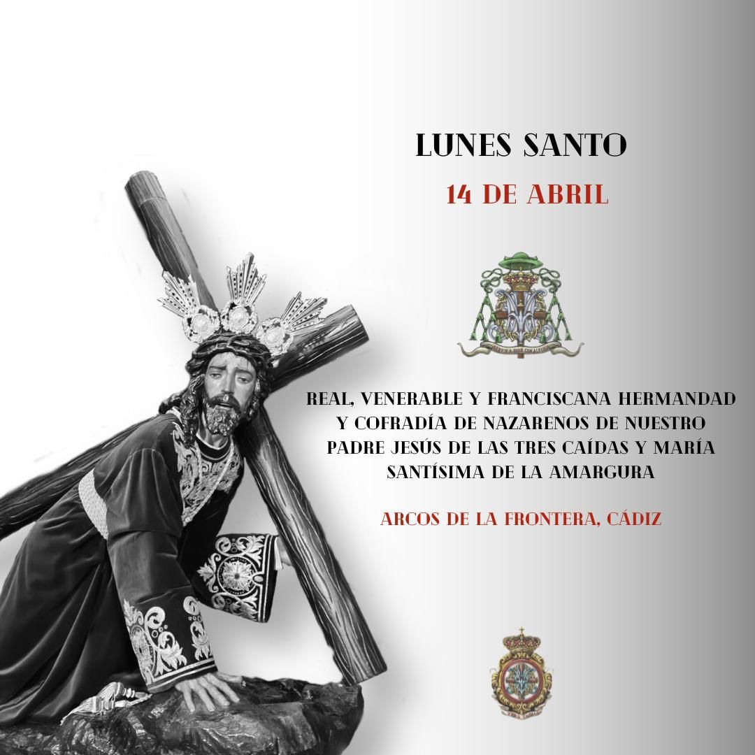HOY ES...

𝐋𝐔𝐍𝐄𝐒 𝐒𝐀𝐍𝐓𝐎

Ntro. Padre Jesús de las Tres Caídas

✝️ <a href="/HdadTresCaidas/">Hdad.TresCaidasArcos</a>

📍 Arcos de la Frontera

🕖 19:00 h

#SiempreTresCaídas
#LaMúsicadelSeñor