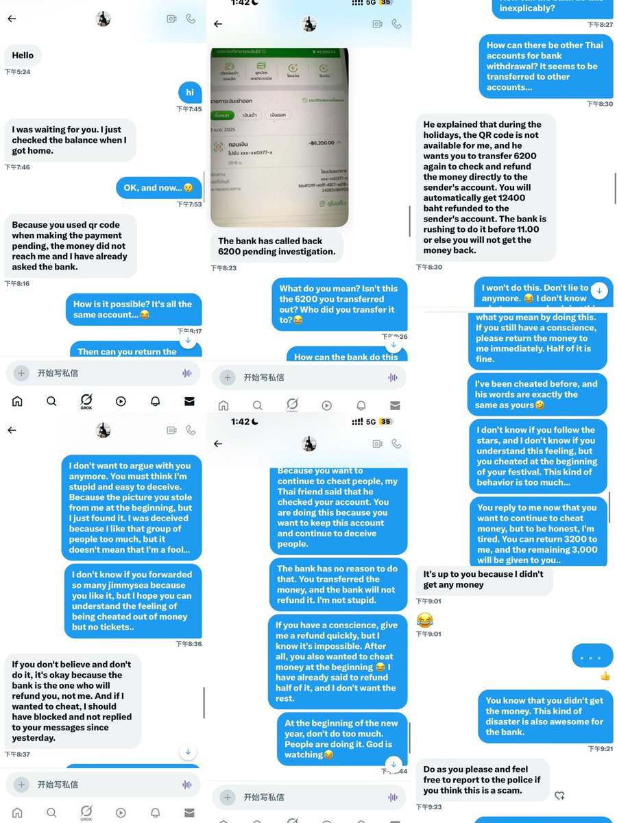 tutu_0517's tweet photo. ⚠️⚠️I was cheated of 6200 baht to buy a ticket for fm yesterday, so I sent out a scammer @tutuseaou to remind everyone not to be cheated❗️❗️

 #FridayPlayGround #ตลาดนัดlovesick
#Tia51 #FridayCollege #Songkran2025 https://t.co/UveWuRJ7Ss