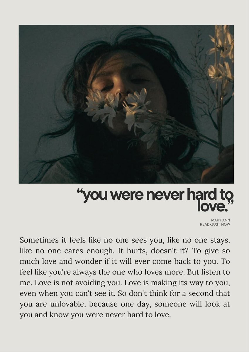 Lovandfear's tweet photo. You were never hard to love https://t.co/iCCeVlEJFS