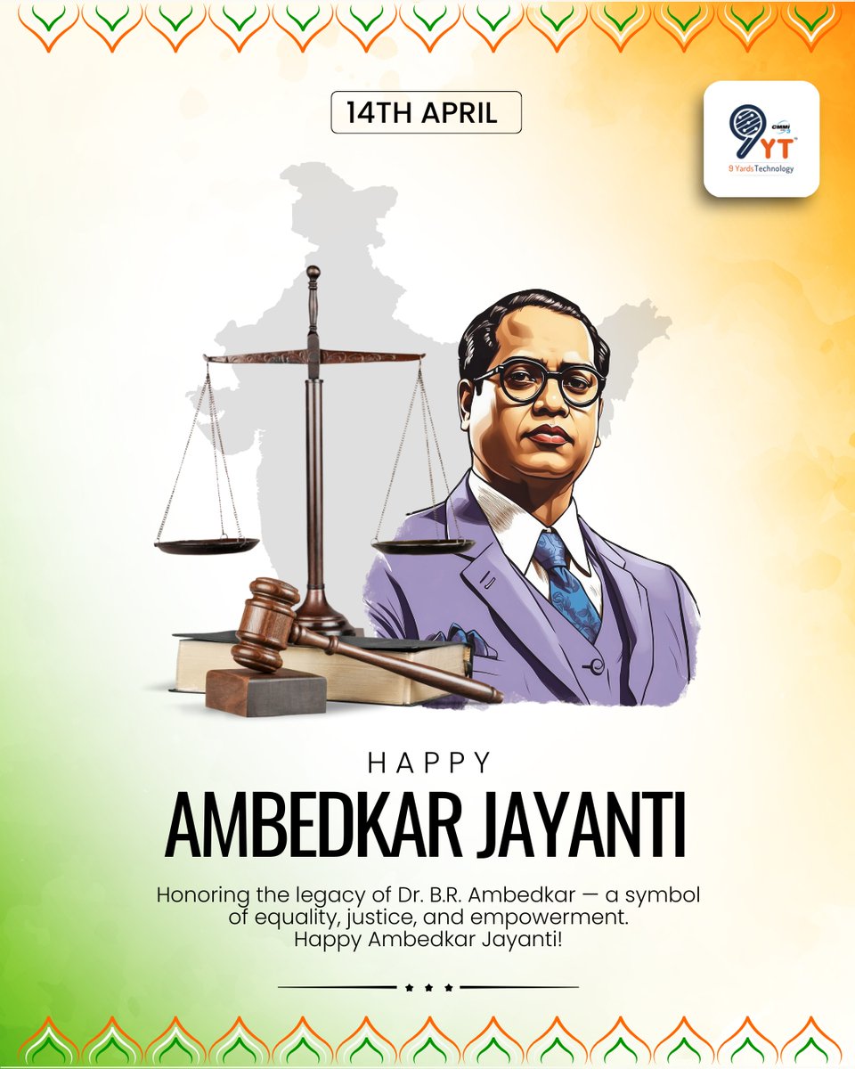 9YardsTech's tweet photo. Honoring the visionary who shaped India's future.
On this Dr. B.R. Ambedkar Jayanti, let's pledge to uphold equality, justice, and innovation in all we do.
.
.
#ambedkarjayanti #equalityforall #innovationandjustice #9yardstechnology https://t.co/OYruzdV6xJ