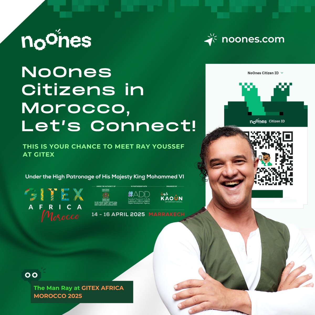 XCouncillor's tweet photo. Morocco is waking up to one of it's biggest Tech Event. From today 14-16th April it's going to be fun in Marrakech. Meet @noonesapp CEO at the event #RayXGITEX https://t.co/eeMVyqiqdb