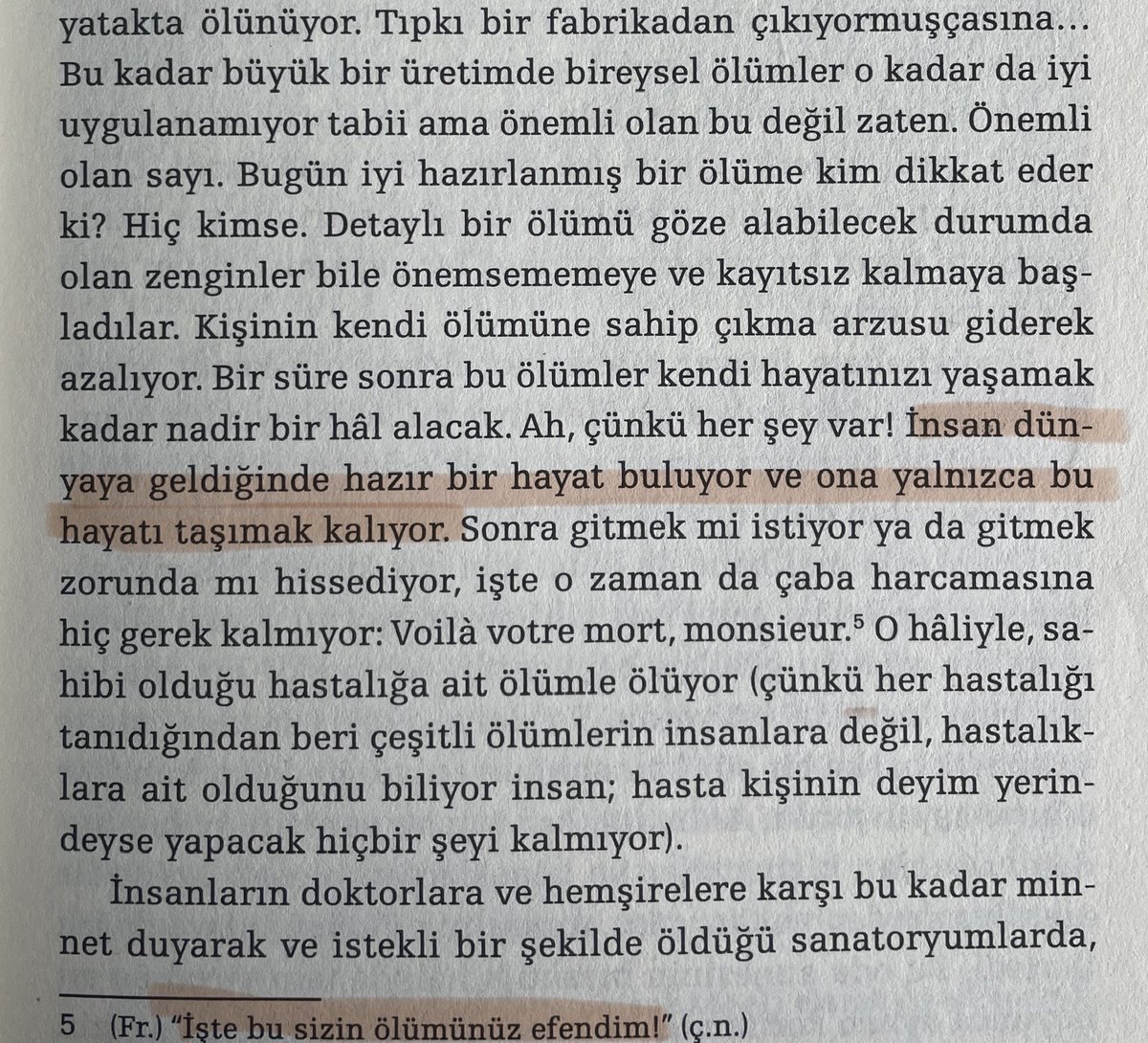 İşte bu sizin ölümünüz efendim