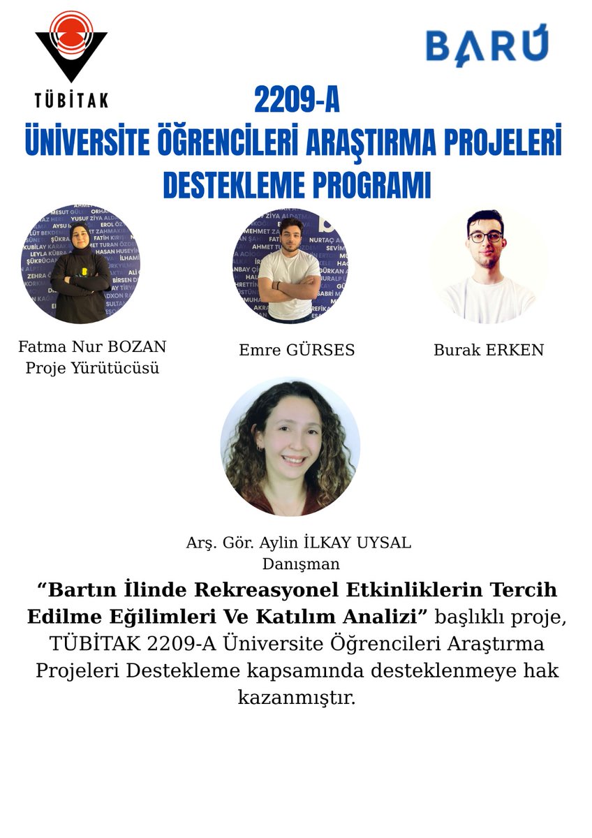 barurecreation's tweet photo. Bölümümüz TÜBİTAK 2209-A projeleri ile üretmeye devam ediyor 💪 @uzun_orhan @bartinsbf @baruedutr https://t.co/EGp2FEZQon