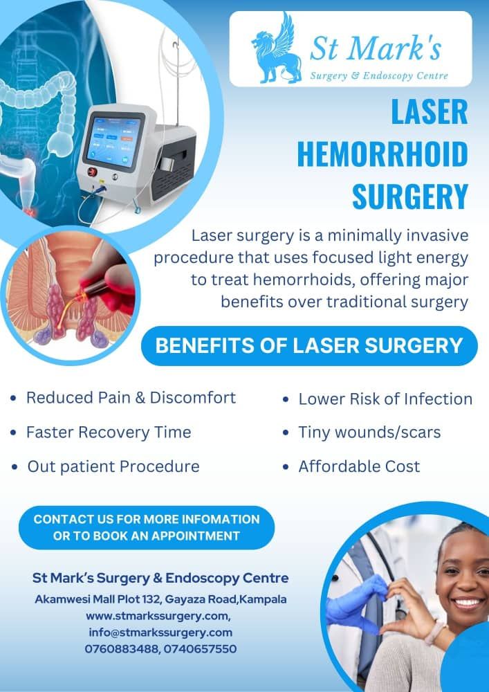 Introducing a Game Changer in Gastroenterology &amp; Digestive Care in Kampala. 
We're excited to announce the availability of Laser Therapy for Gastrointestinal Disorders at St Mark's Surgery and Endoscopy Center @ Akamwesi Mall, Gayaza Rd.
#LasercareUG #GIHealthKampala