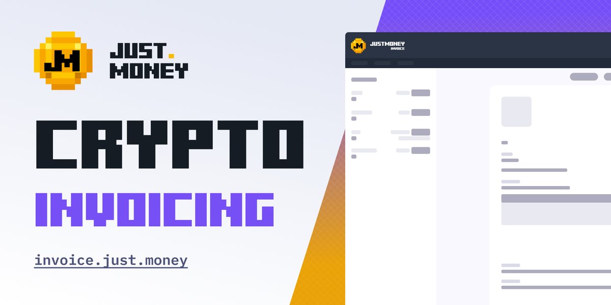 JustMoneyIO's tweet photo. Simplify Crypto Invoicing with JustMoney Invoice!

Tired of tracking crypto payments manually? JustMoney Invoice is the Web3 invoicing platform designed for freelancers, Web3 projects & businesses that need to send invoices & receive crypto payments seamlessly!
🔹 Instant Payment Tracking – No more manual checks, invoices update automatically.
🔹 Wallet Login – Connect with your web3 wallet, or WalletConnect.
🔹 Custom Branding – Add your logo & business details for a professional touch.
🔹 Recurring & Cloning Invoices – Save time with easy duplication.
🔹 Download & Share – Send invoices as PDFs or via email.

📩 Start invoicing today: https://t.co/KaItJth2qY