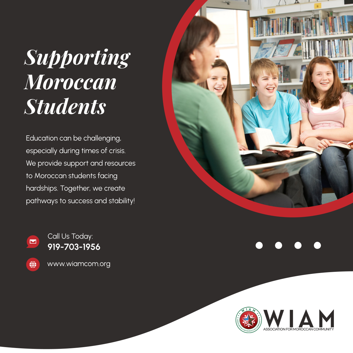 WiamMoroccan's tweet photo. No student should feel alone during difficult times! Our programs provide essential support for Moroccan students facing challenges. Let’s uplift and empower them for a brighter future! 

#EducationSupport #CharityOrganization #ApexNC https://t.co/9jIkn3gNpd