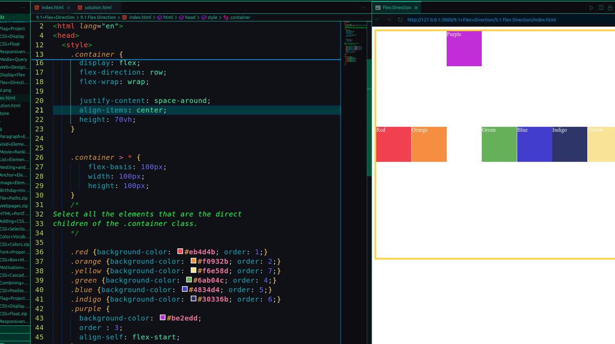 abramsabra62893's tweet photo. Playing with Flexbox ))

#flexbox #css #programming #CodingChallenge  #javascript #python #web https://t.co/VKW5ByOhZO