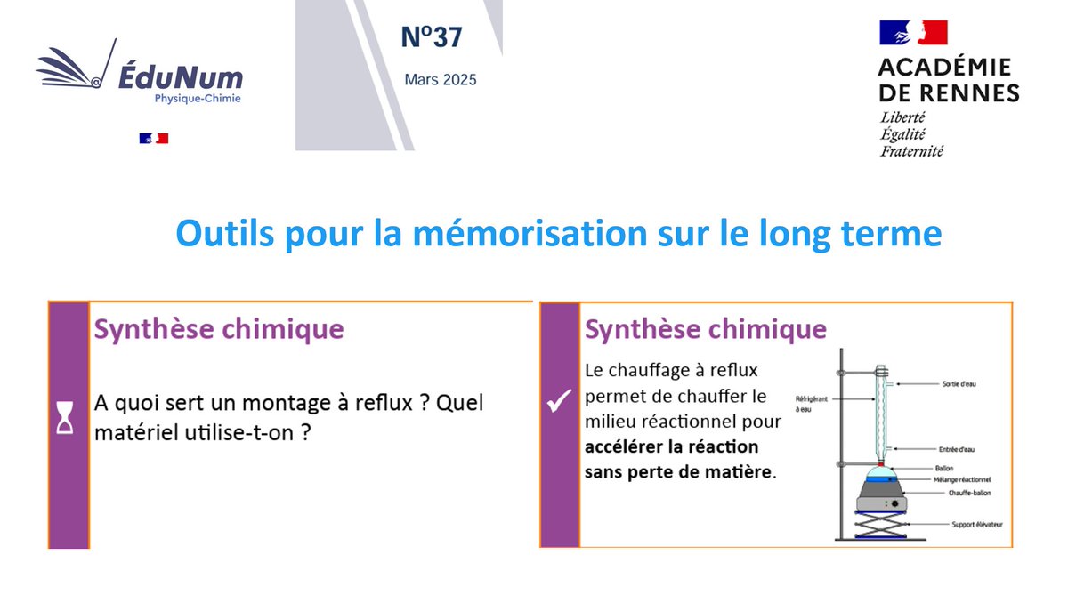 éduscol PC (@eduscol_pc) on Twitter photo #ÉduNum N°37 #Mémorisation
« Outils pour la mémorisation sur le long terme » par <a href="/acrennes/">Académie de Rennes</a>
🧠 Cartes de mémorisation
1⃣ Réactivation en classe
2⃣ Préparation des évaluations
📋 Bilan sur 2 groupes tests et 1 classe témoin
✅ Niveau : 1ère spécialité
➡️ pedagogie.ac-rennes.fr/spip.php?artic… #ÉduNum N°37 #Mémorisation
« Outils pour la mémorisation sur le long terme » par <a href="/acrennes/">Académie de Rennes</a>
🧠 Cartes de mémorisation
1⃣ Réactivation en classe
2⃣ Préparation des évaluations
📋 Bilan sur 2 groupes tests et 1 classe témoin
✅ Niveau : 1ère spécialité
➡️ pedagogie.ac-rennes.fr/spip.php?artic…